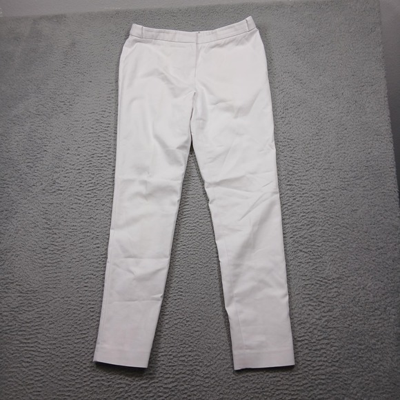 Calvin Klein Pants Womens 0 White Highline Slim Stretch Dress Trousers Office - Picture 1 of 7